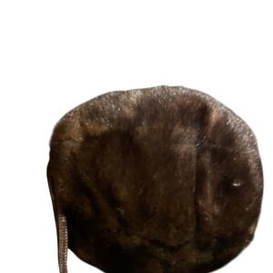 Brown mink hand puff, vintage